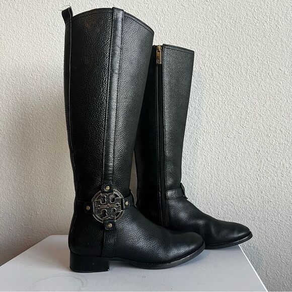TORY BURCH Miller Amanda Knee High Riding Winter Leather Boots Sz. 7 - Picture 6 of 10